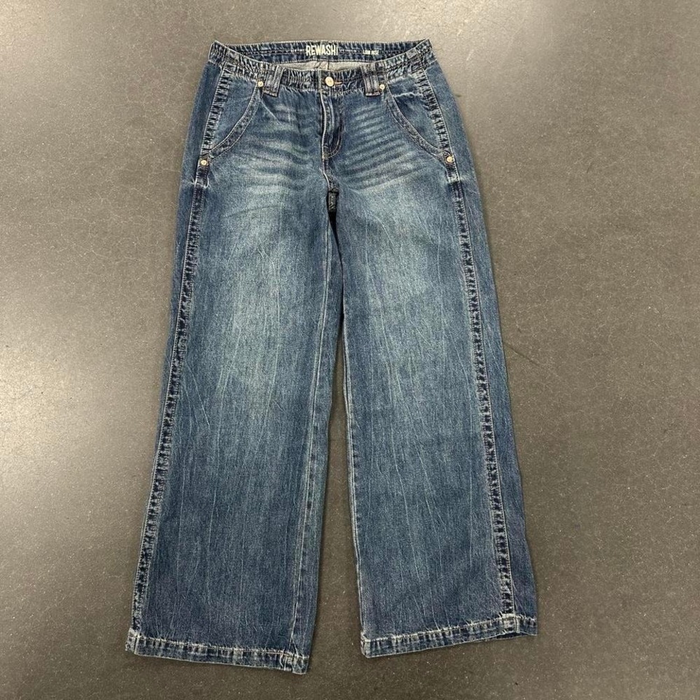 *SOLD* Rewash low rise super wide leg faded blue denim jeans Size 32x31